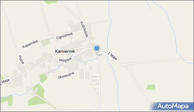 Kamiennik powiat nyski, Kościuszki Tadeusza, gen., mapa Kamiennik powiat nyski