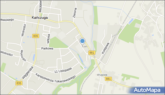 Kańczuga powiat przeworski, Kochanowskiego Jana, mapa Kańczuga powiat przeworski