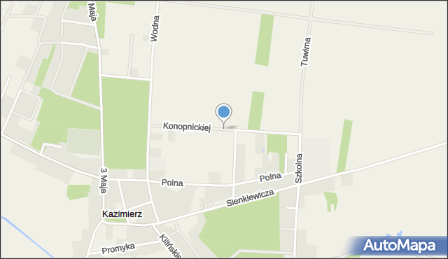 Kazimierz gmina Lutomiersk, Konopnickiej Marii, mapa Kazimierz gmina Lutomiersk