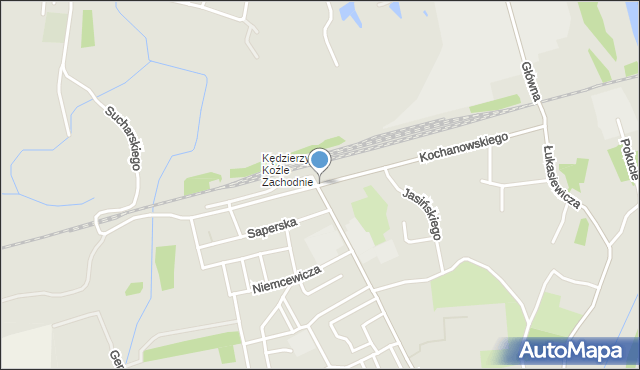 Kędzierzyn-Koźle, Kochanowskiego Jana, mapa Kędzierzyna-Koźle