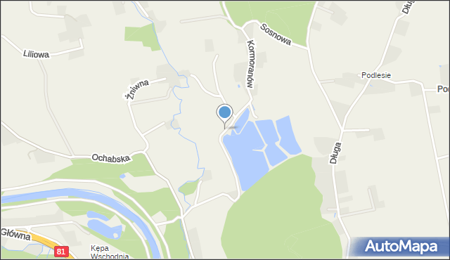 Kiczyce, Kormoranów, mapa Kiczyce