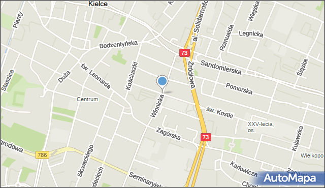 Kielce, Kopernika Mikołaja, mapa Kielc