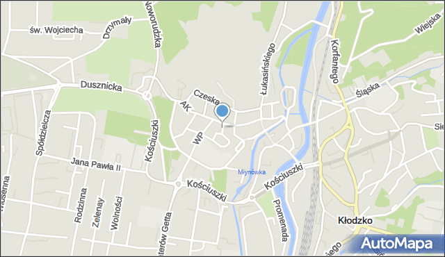 Kłodzko, Kościelna, mapa Kłodzka