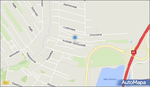 Knurów powiat gliwicki, Kossak-Szczuckiej Zofii, mapa Knurów powiat gliwicki