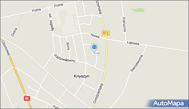 Knyszyn powiat moniecki, Konopnickiej Marii, mapa Knyszyn powiat moniecki