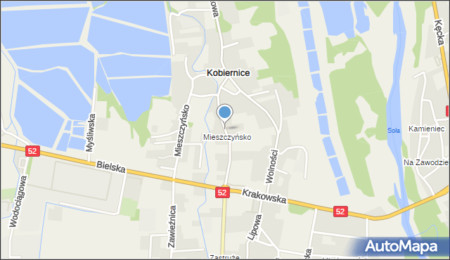Kobiernice, Korzonkiewicza, ks., mapa Kobiernice
