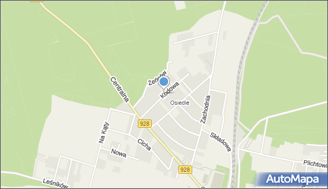 Kobiór, Kodowa, mapa Kobiór