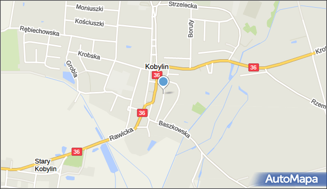 Kobylin powiat krotoszyński, Kościelna, mapa Kobylin powiat krotoszyński