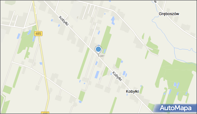 Kobyłki gmina Drużbice, Kobyłki, mapa Kobyłki gmina Drużbice