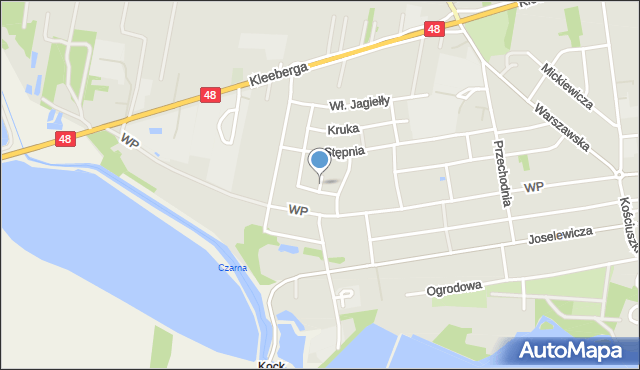 Kock powiat lubartowski, Kołłątaja Hugo, mapa Kock powiat lubartowski