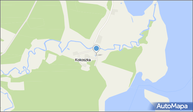 Kokoszka gmina Chojnice, Kokoszka, mapa Kokoszka gmina Chojnice