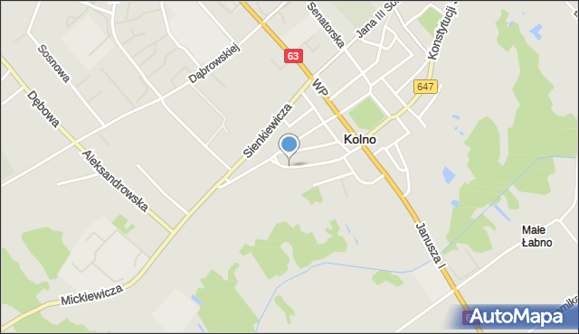 Kolno, Kościuszki Tadeusza, gen., mapa Kolno
