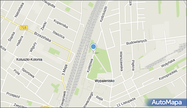 Koluszki, Kolejowa, mapa Koluszki