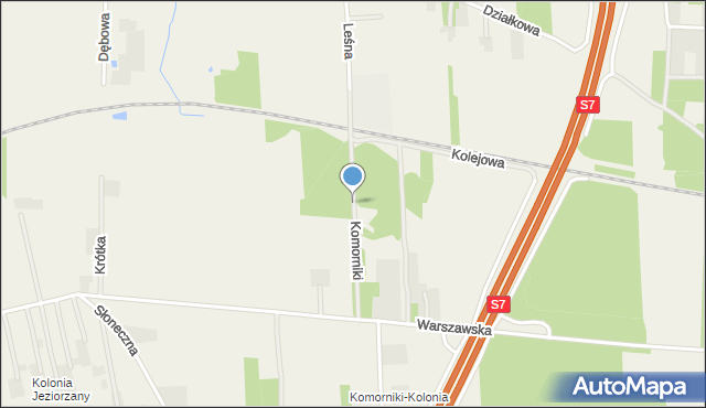 Komorniki gmina Tarczyn, Komorniki, mapa Komorniki gmina Tarczyn