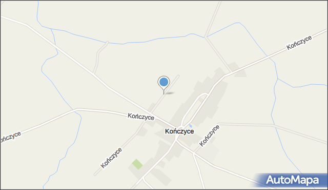 Kończyce gmina Domaniów, Kończyce, mapa Kończyce gmina Domaniów