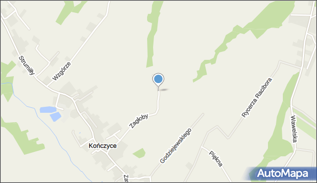 Kończyce gmina Michałowice, Kończyce, mapa Kończyce gmina Michałowice