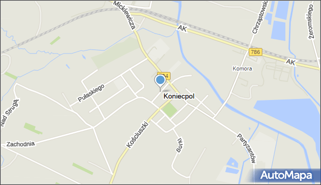 Koniecpol, Konopnickiej Marii, mapa Koniecpol