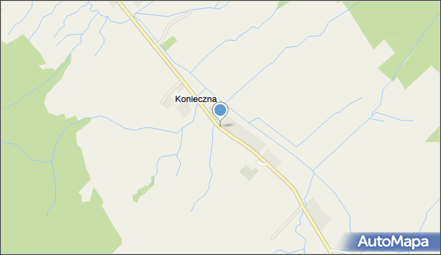 Konieczna gmina Uście Gorlickie, Konieczna, mapa Konieczna gmina Uście Gorlickie