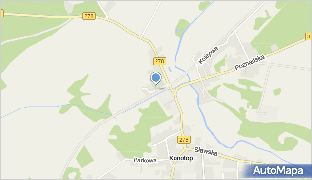 Konotop gmina Kolsko, Kościelna, mapa Konotop gmina Kolsko
