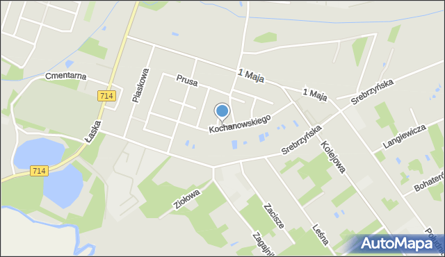 Konstantynów Łódzki, Kochanowskiego Jana, mapa Konstantynów Łódzki