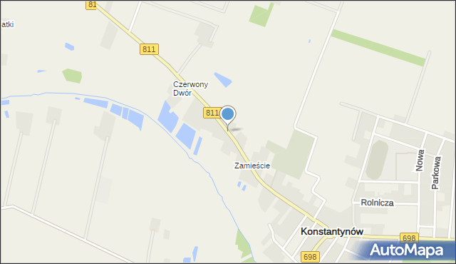 Konstantynów powiat bialski, Kościuszki Tadeusza, gen., mapa Konstantynów powiat bialski