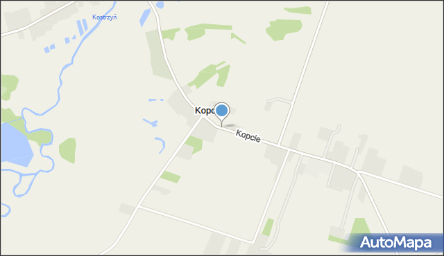 Kopcie gmina Grębków, Kopcie, mapa Kopcie gmina Grębków