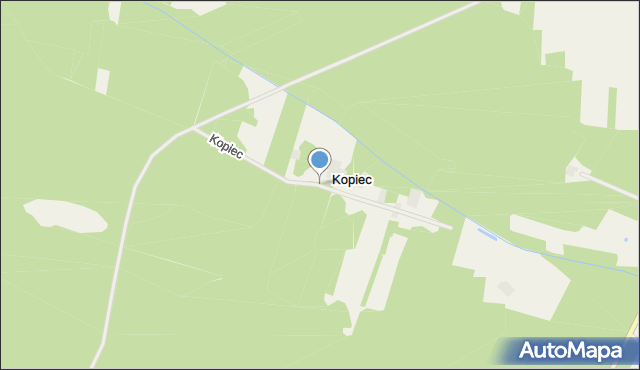 Kopiec gmina Ostrówek, Kopiec, mapa Kopiec gmina Ostrówek