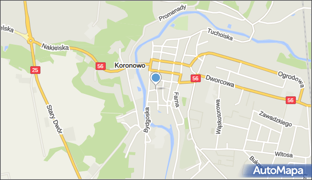 Koronowo powiat bydgoski, Kościuszki Tadeusza, gen., mapa Koronowo powiat bydgoski