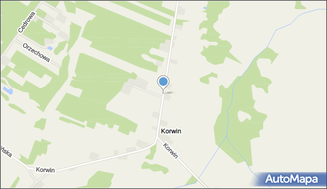 Korwin gmina Słupca, Korwin, mapa Korwin gmina Słupca