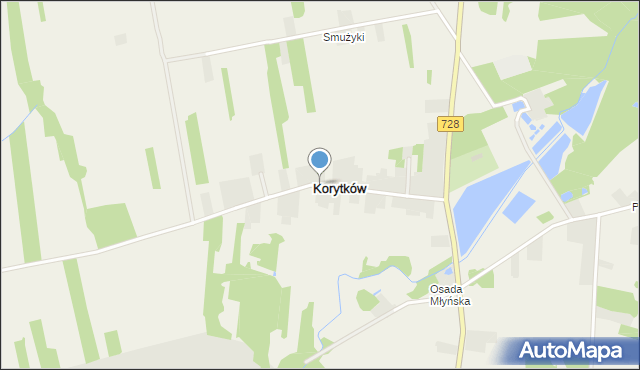 Korytków gmina Gowarczów, Korytków, mapa Korytków gmina Gowarczów