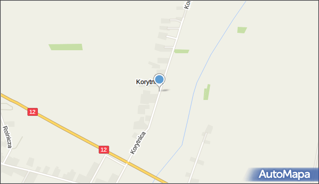 Korytnica gmina Sulejów, Korytnica, mapa Korytnica gmina Sulejów