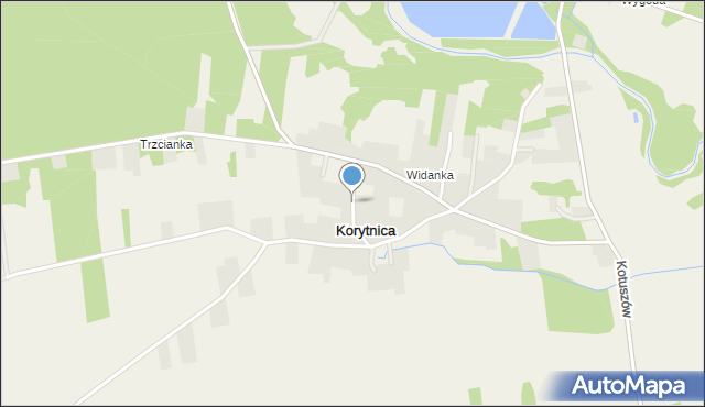 Korytnica gmina Szydłów, Korytnica, mapa Korytnica gmina Szydłów