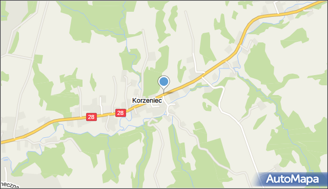 Korzeniec, Korzeniec, mapa Korzeniec