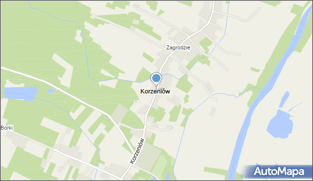 Korzeniów gmina Żyraków, Korzeniów, mapa Korzeniów gmina Żyraków