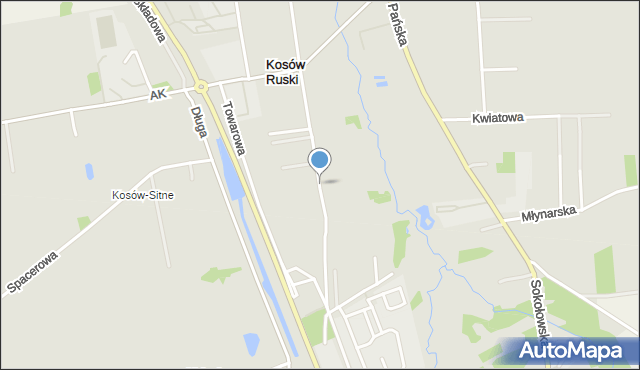 Kosów Lacki, Kolejowa, mapa Kosów Lacki