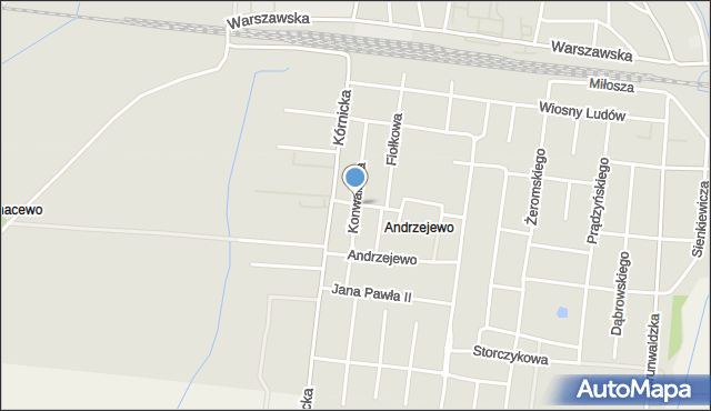 Kostrzyn powiat poznański, Konwaliowa, mapa Kostrzyn powiat poznański