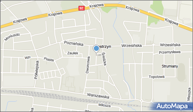 Kostrzyn powiat poznański, Kościelna, mapa Kostrzyn powiat poznański