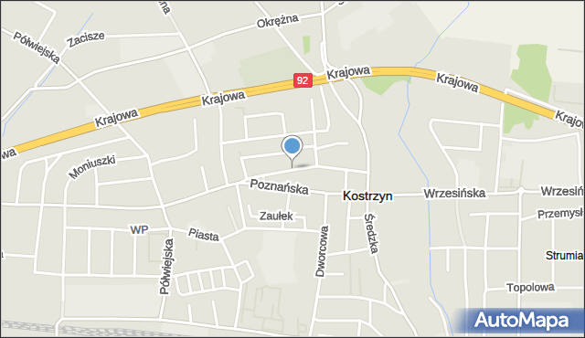 Kostrzyn powiat poznański, Kościuszki Tadeusza, gen., mapa Kostrzyn powiat poznański
