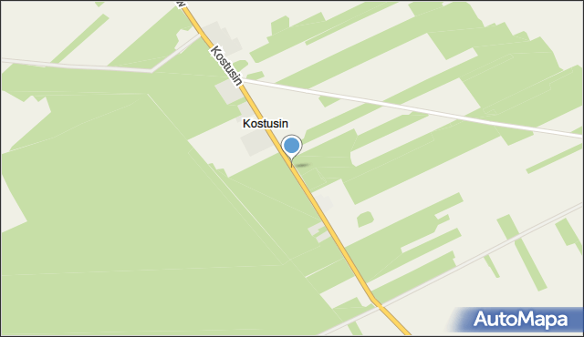 Kostusin gmina Lipsko, Kostusin, mapa Kostusin gmina Lipsko