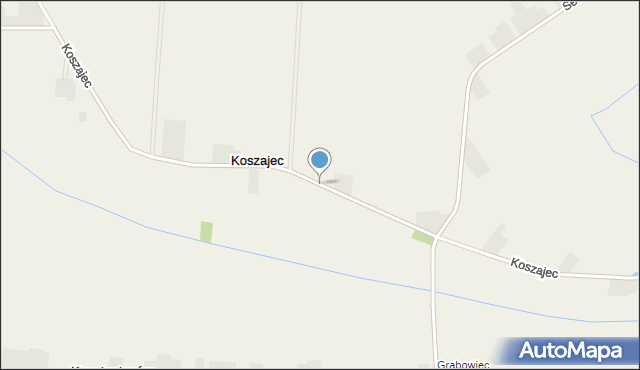 Koszajec gmina Rybno, Koszajec, mapa Koszajec gmina Rybno