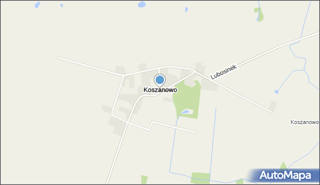 Koszanowo gmina Pniewy, Koszanowo, mapa Koszanowo gmina Pniewy