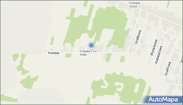 Kowala gmina Nowiny, Kowala Mała, mapa Kowala gmina Nowiny