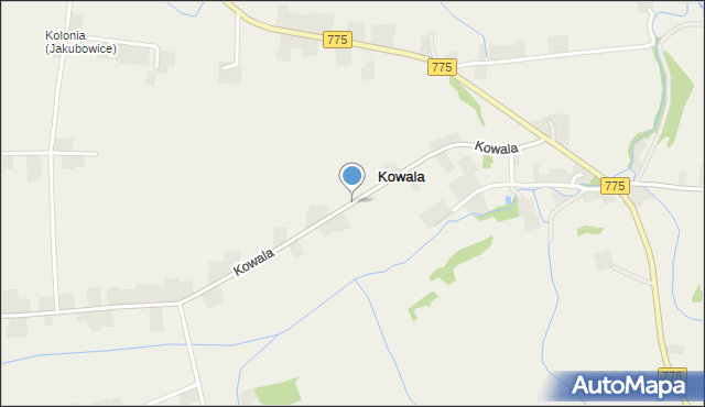 Kowala gmina Proszowice, Kowala, mapa Kowala gmina Proszowice