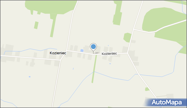 Kozieniec gmina Potworów, Kozieniec, mapa Kozieniec gmina Potworów