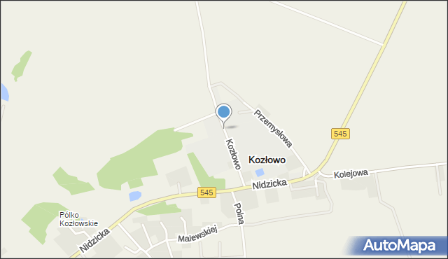 Kozłowo powiat nidzicki, Kozłowo, mapa Kozłowo powiat nidzicki