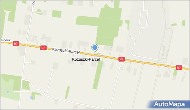 Kożuszki-Parcel, Kożuszki-Parcel, mapa Kożuszki-Parcel