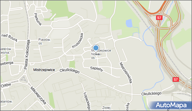 Kraków, Korfantego Wojciecha, mapa Krakowa