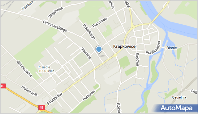 Krapkowice, Konopnickiej Marii, mapa Krapkowice