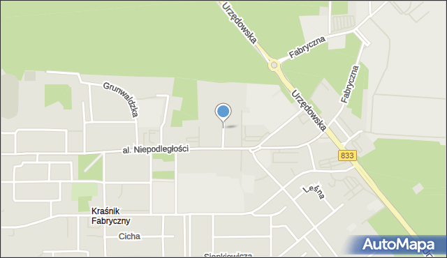 Kraśnik, Komunalna, mapa Kraśnik