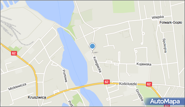 Kruszwica, Kolegiacka, mapa Kruszwica